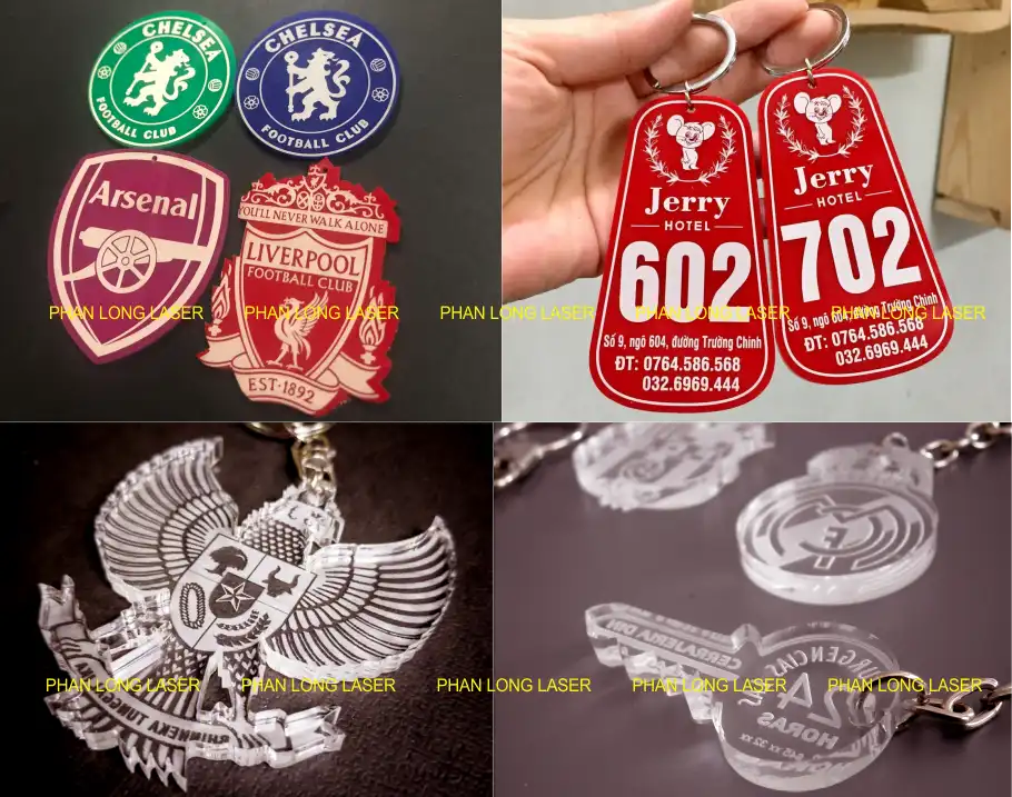 Cắt khắc laser cnc nhựa mica acrylic làm móc khóa tại Bà Rịa Vũng Tàu, Tây Ninh, Đồng Nai, Bình Phước, Bình Thuận, Ninh Thuận, Khánh Hòa, Phú Yên, Bình Định