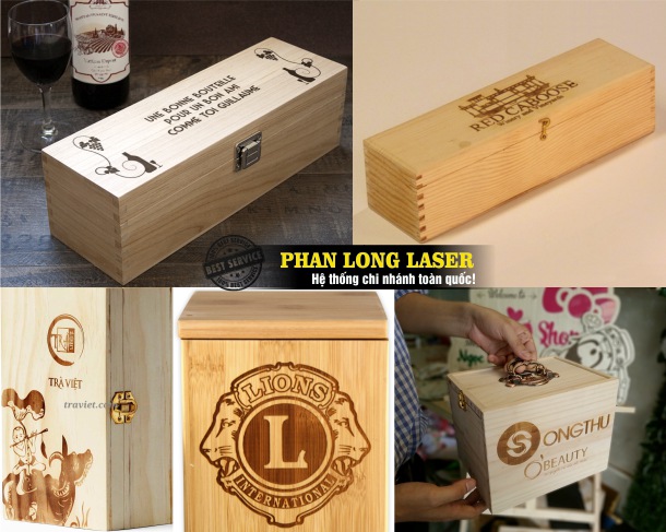 Khắc hình ảnh, khắc logo theo yêu cầu lên hộp gỗ, hộp rượu, hộp đựng trà, hộp gỗ đựng bánh trung thu, hộp gỗ đựng quà tặng