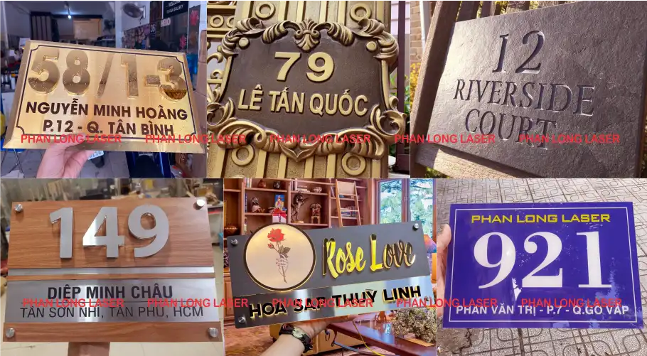 Địa chỉ nhận làm biển bảng số nhà bằng chất liệu kim loại, đá, gỗ, nhựa theo yêu cầu giá rẻ Nhận làm biển bảng số nhà theo yêu cầu lấy nhanh lấy liền giá rẻ tại Gò Vấp, Tân Bình, Tân Phú, Bình Tân, Bình Thạnh, Thủ Đức, Phú Nhuận, Sài Gòn, TP Hồ Chí Minh