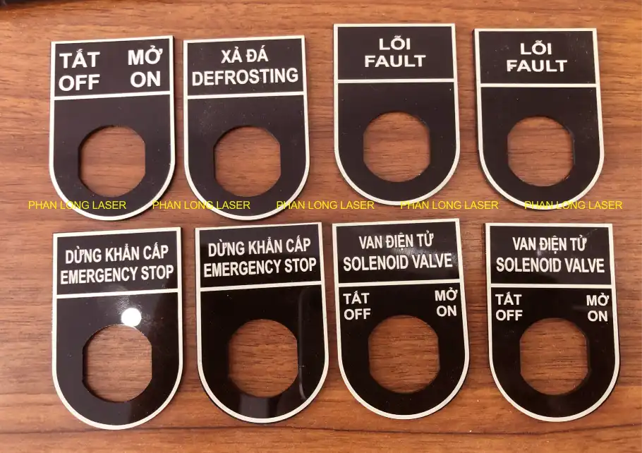 Làm tem nhãn mác tủ điện bằng chất liệu nhựa mica acrylic tại Bắc Giang, Bắc Ninh, Thái Nguyên, Tuyên Quang, Lào Cai, Yên Bái, Phú Thọ, Vĩnh Phúc, Hưng Yên, Hải Dương, Hòa Bình, Sơn La