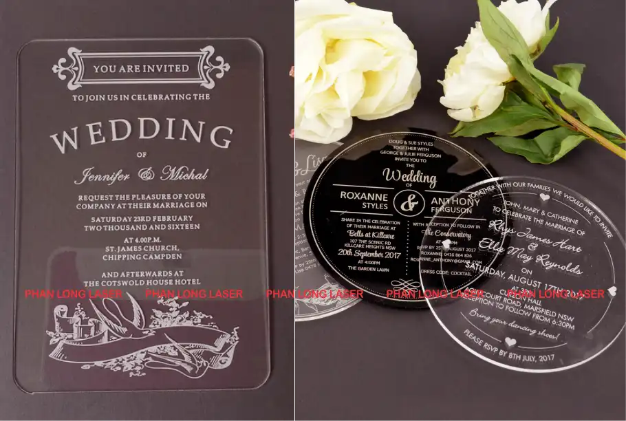 Làm thiệp cưới thiệp mừng thiệp mời bằng chất liệu nhựa mica acrylic theo yêu cầu giá rẻ Làm thiệp cưới bằng nhựa mica acrylic theo yêu cầu lấy liền giá rẻ tại Đà Nẵng, Quảng Nam, Thanh Hóa, Nghệ An, Bắc Giang, Bắc Ninh, Hải Phòng, Nam Định, Lạng Sơn, Quảng Ngãi, Quảng Bình, Đà Lạt, Lâm Đồng, Đồng Nai, Bình Phước, Tây Ninh, Cà Mau
